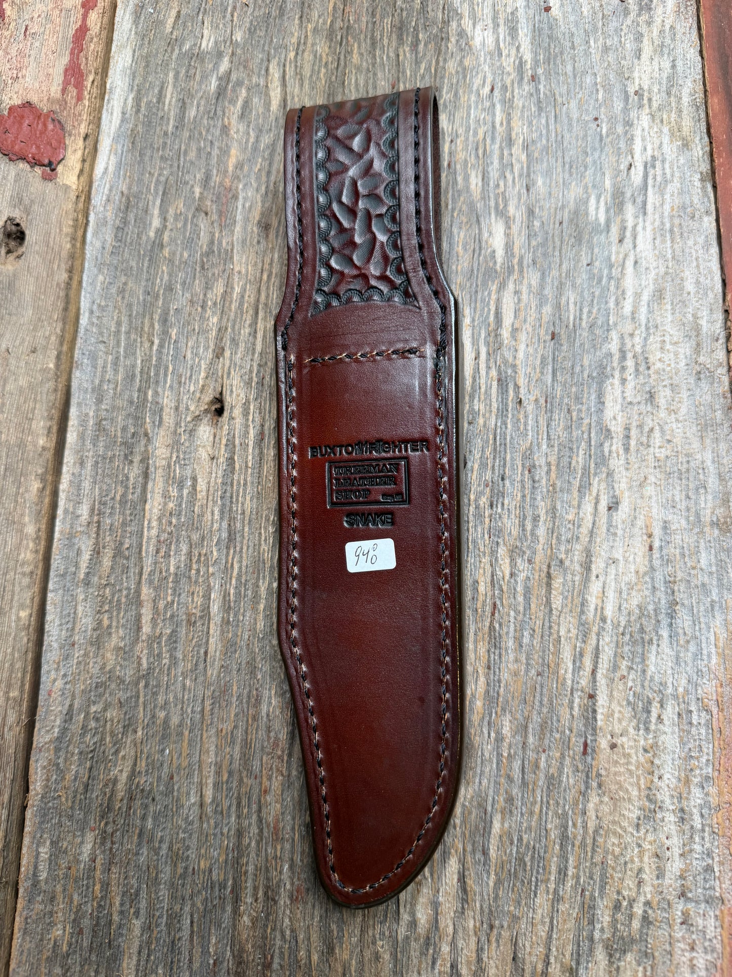Randall Model Buxton Fighter Dealer Special with Western Diamondback RattleSnake skin from Treeman Sheaths.