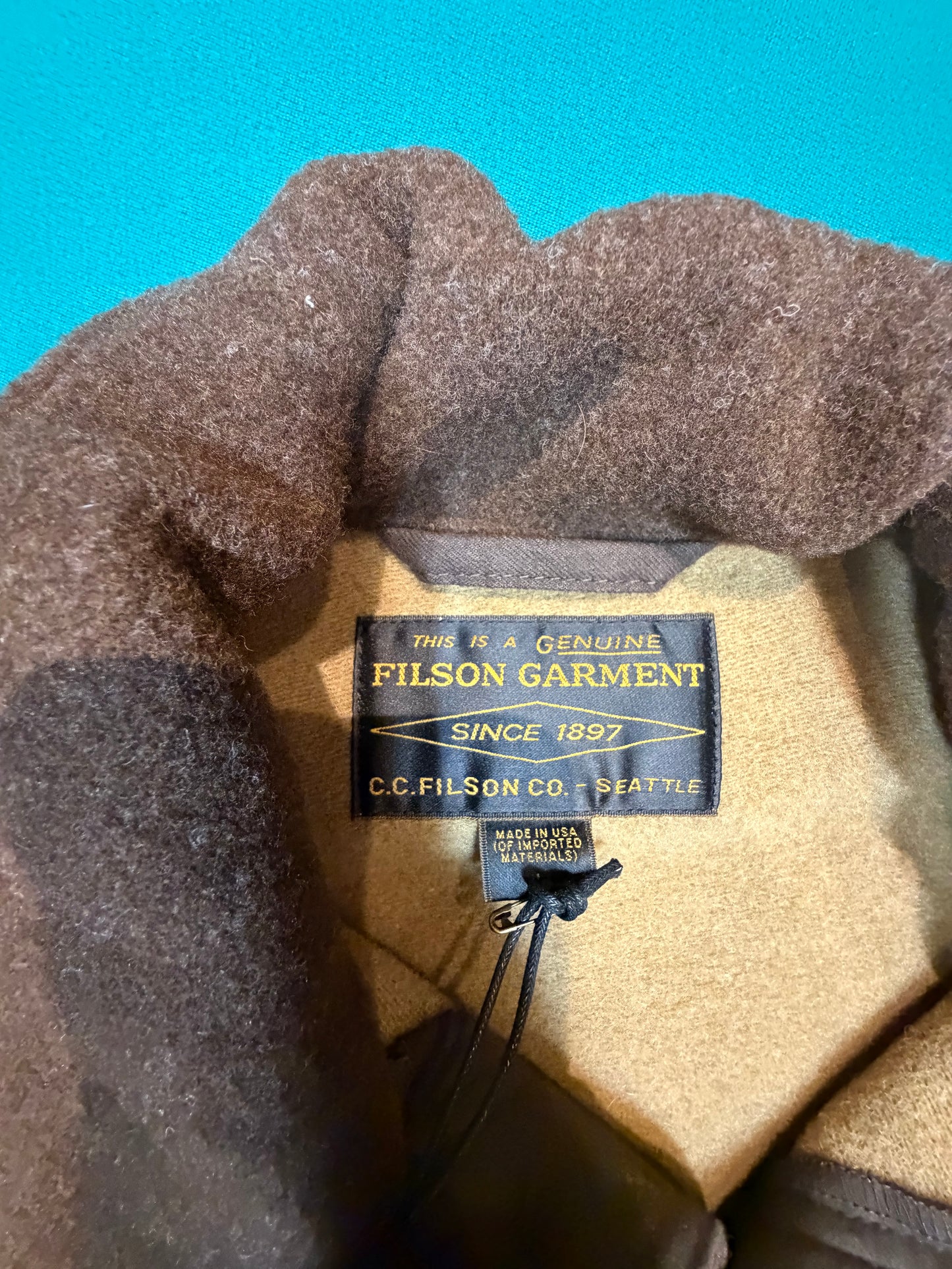 Filson Jacquard Wool Cruiser Brown and Khaki Large #20285029 Made in the USA, Discontinued Factory 1st NWT