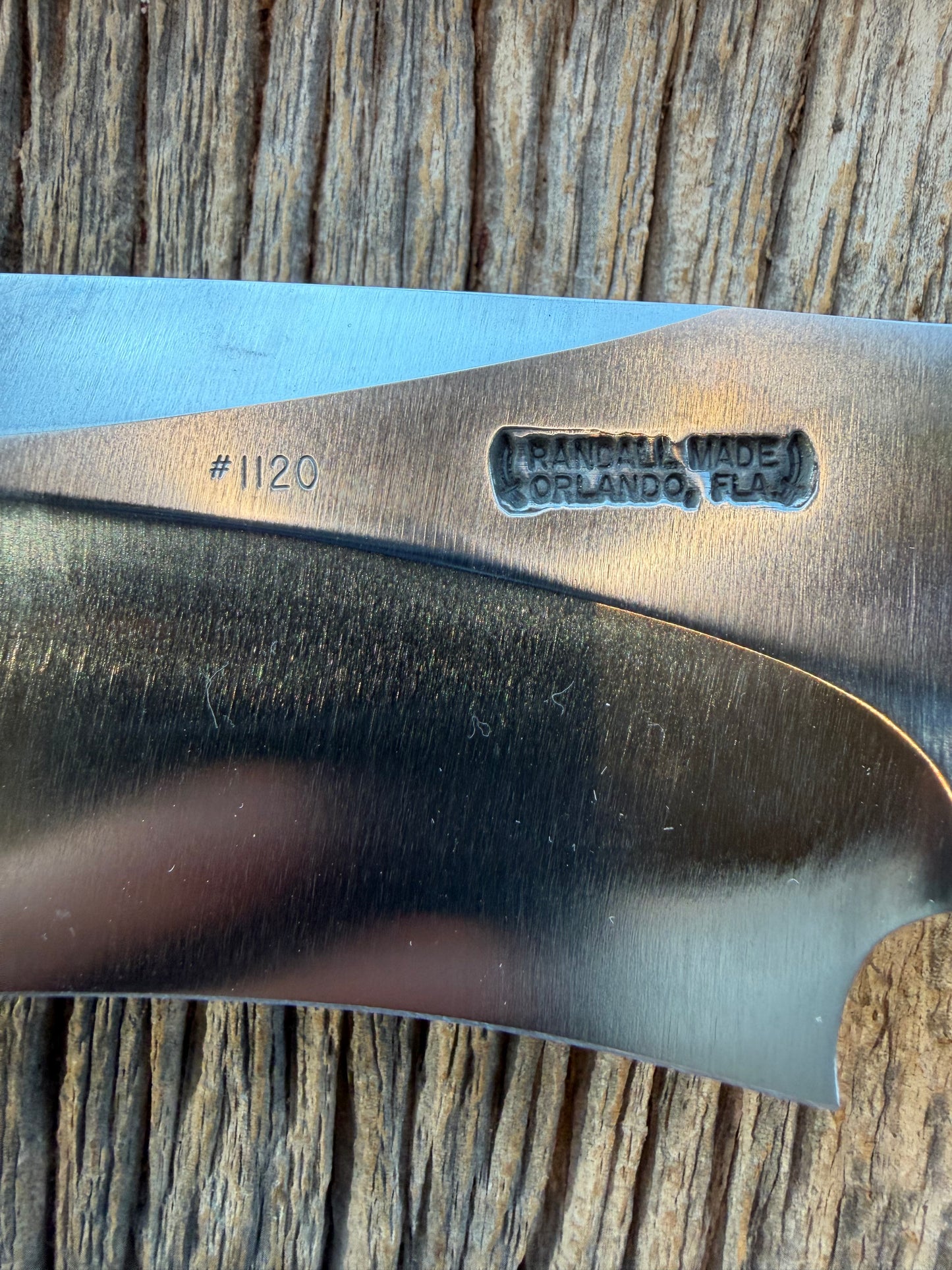 NOTE : Item is part of my personal Collection. Adding to cart will not result in sale. New in Paper Randall Model 12-11 Dealer Special Large Sasquatch Huge piece of Pearly White Fossil walrus Ivory, Finger Groves , # 1120 Nickel Silver Hilt and butt cap.