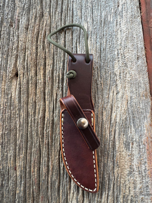 New Randall Sullivans by Gutcher Leather Knife Sheath Model 21 with paracord.