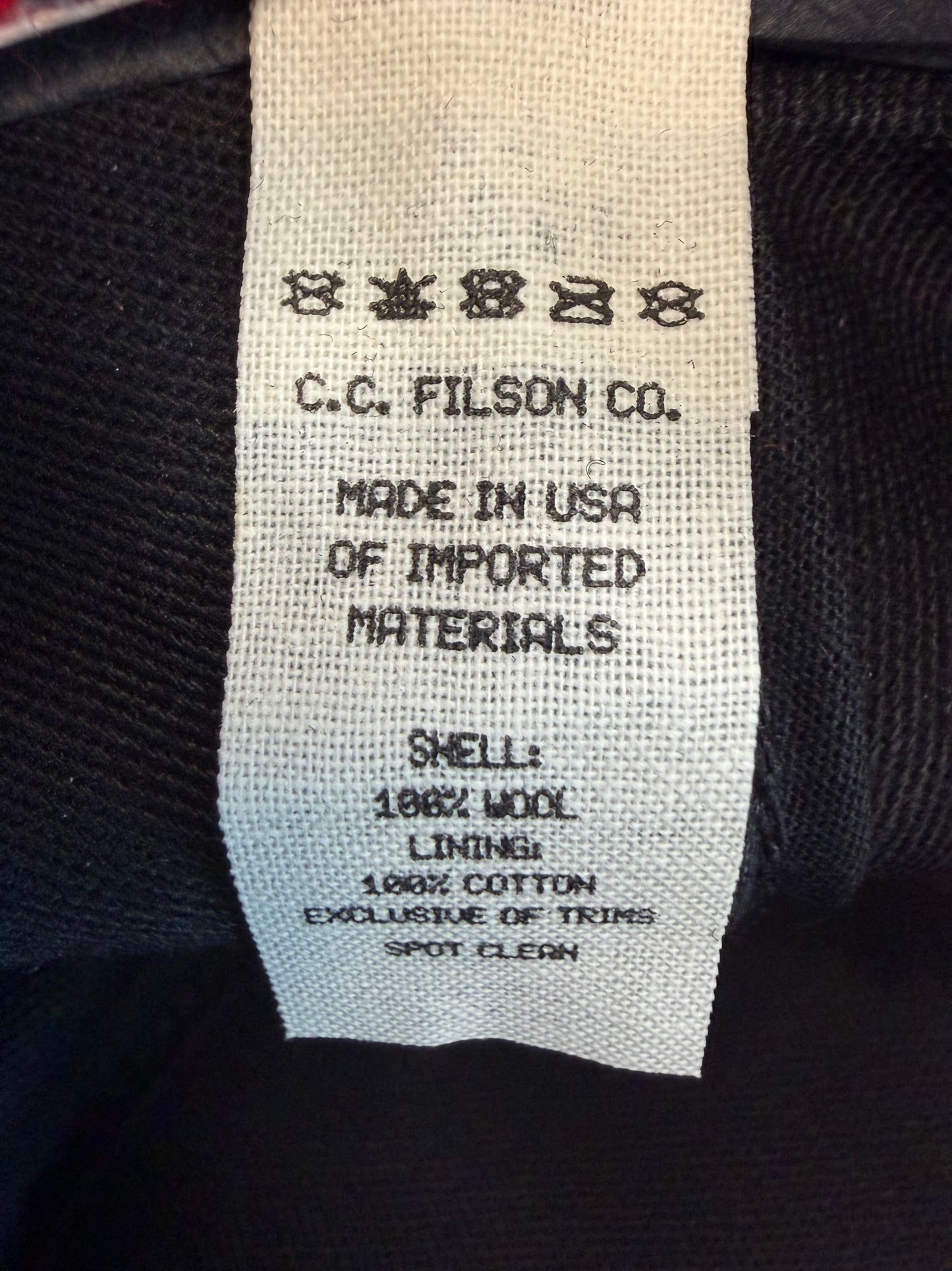 Filson Wool Packer Hat Large Red/Black Buffalo Mens NEW Fedora Made USA