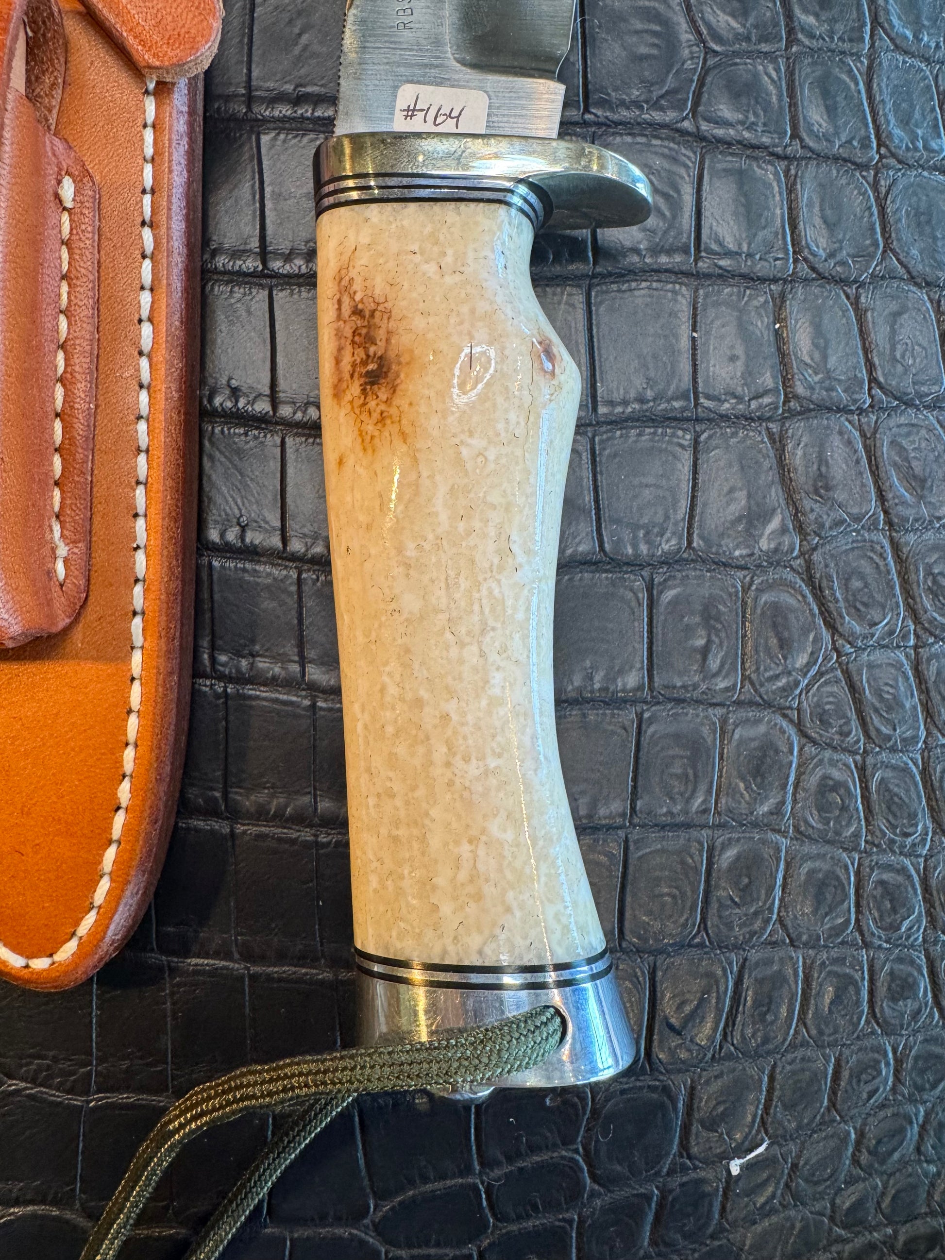 Randall Model RBS Bowles Dealer Special in a gorgeous piece of Creamy Fossil Walrus Ivory. Nickel Silver Hilt and butt cap. #118