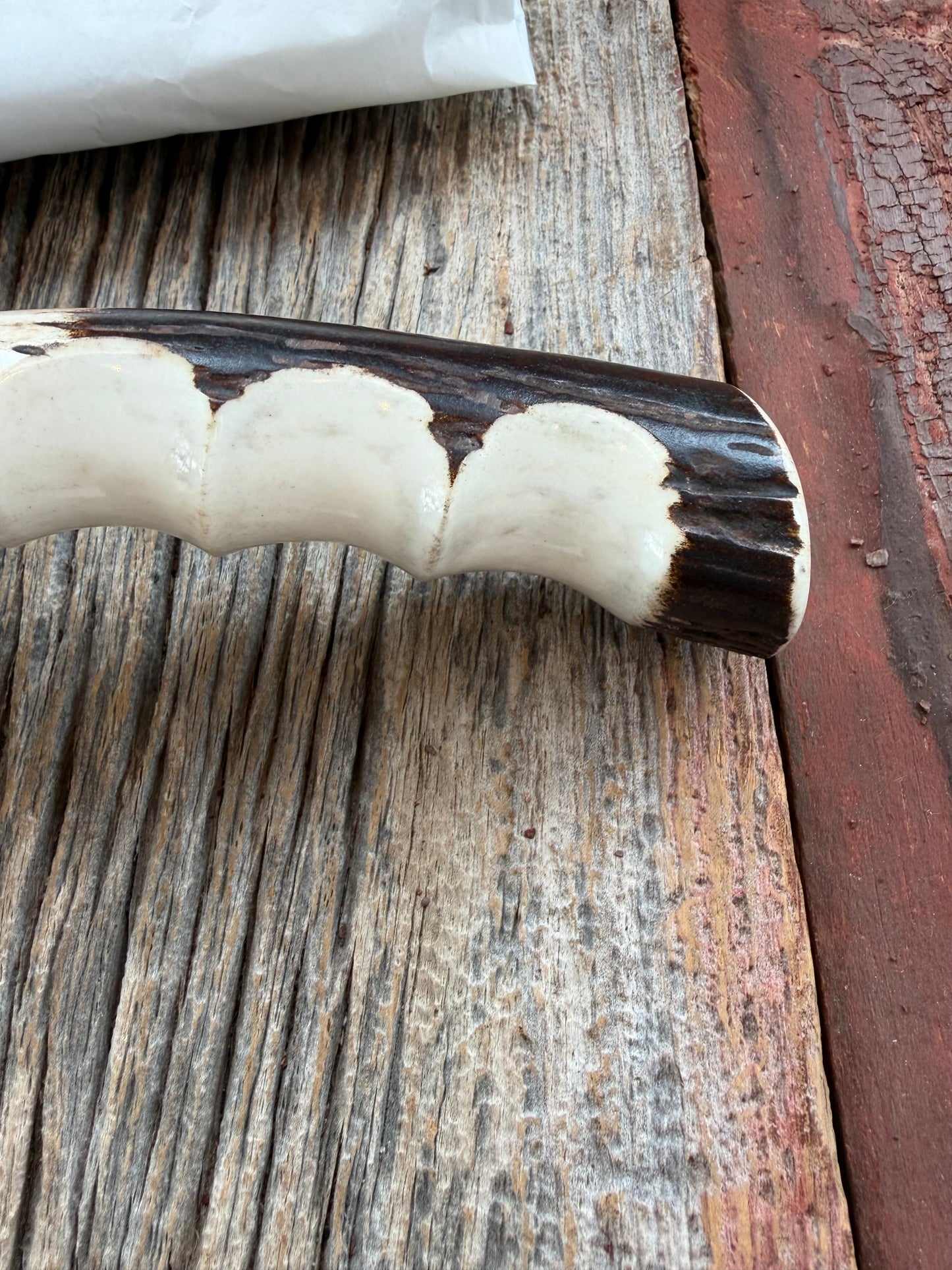 New in Paper Randall Made Knife Model 1-8 Stag Finger Grooves Stainless Nickel Hilt