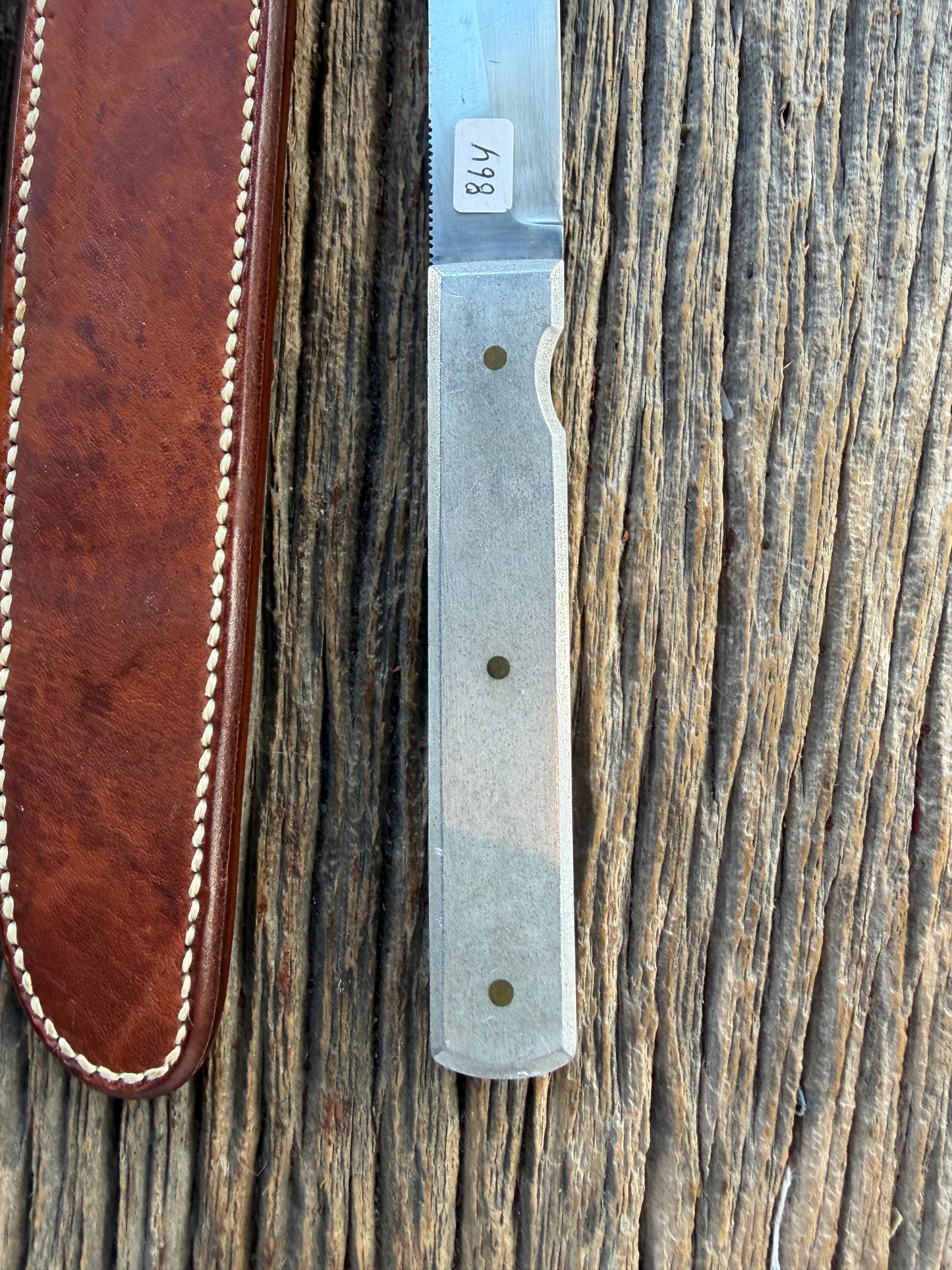 Vintage Randall Knife Model 10-7 Fisherman Aluminum handle rare carbon Steel blade, Butterfly vintage sheath.