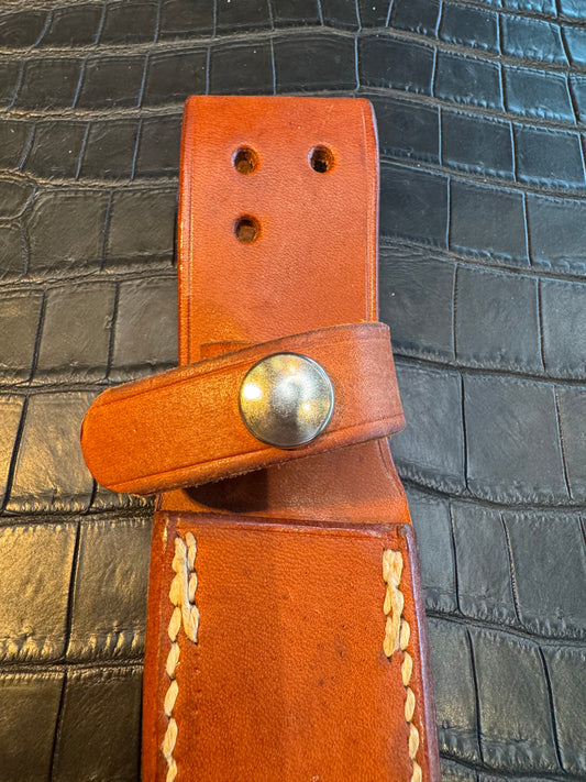 Randall Model 8-4 Sheath in Tan Leather made by Johnson Sheaths in the 90’s for Randall Knives.