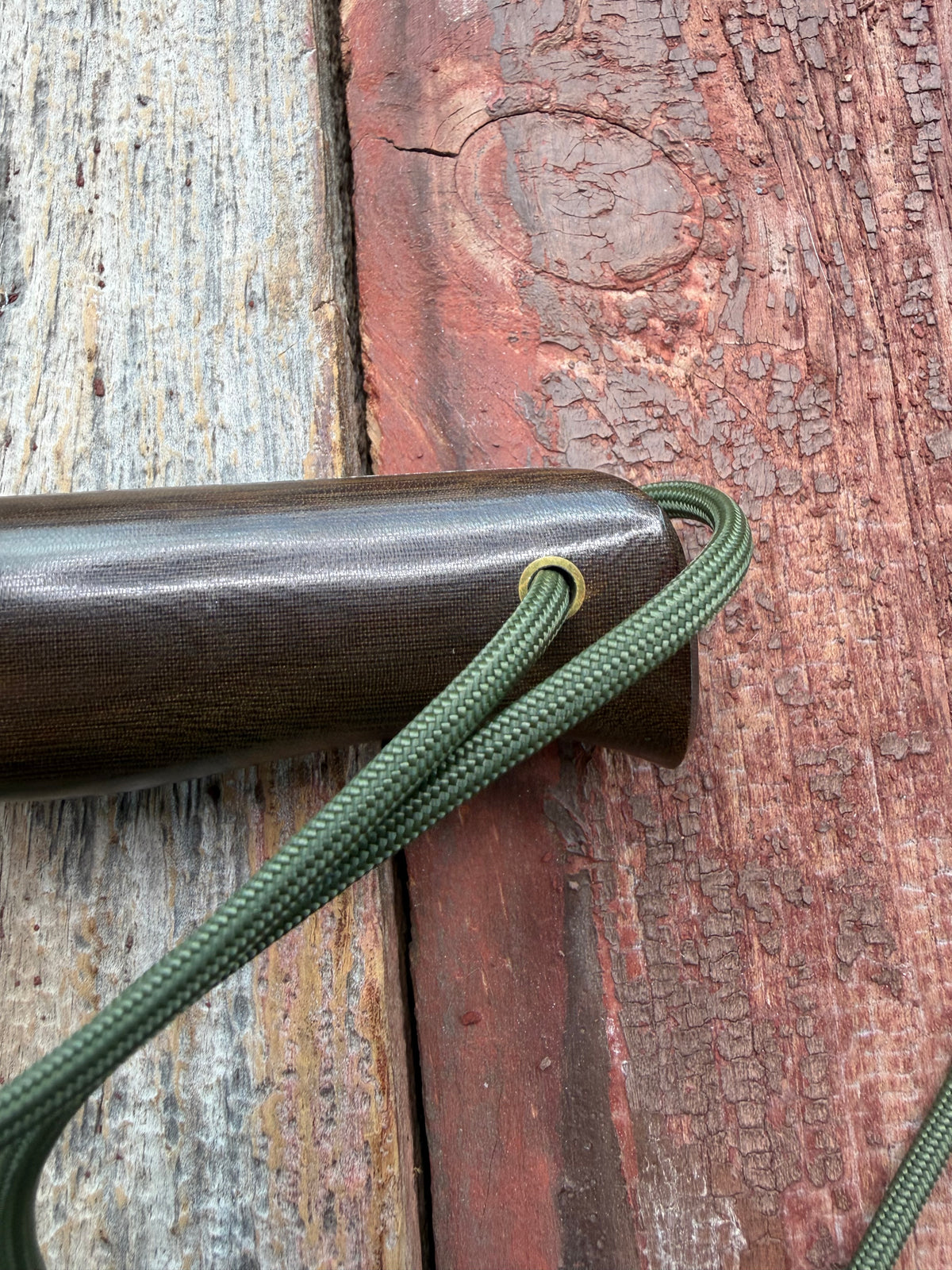 Nice Randall Model 16 SP#1 Special fighter with a Brown Micarta handle. SS blade, brass hilt. Lanyard. Brown leather sheath.