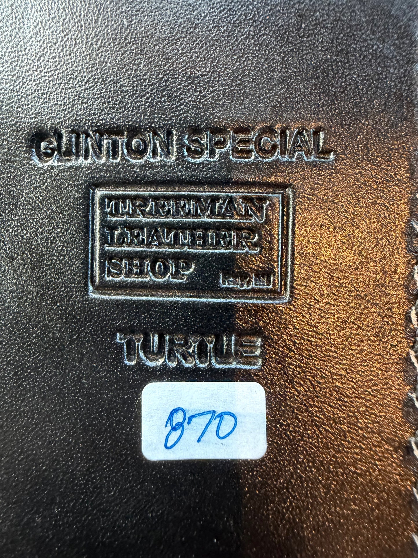 Randall Model Dealer Clinton Special in Exotic Black Snapping Turtle Horned/Dragon Tail Sheath from Treeman. New version with a Black Canteen Snap. My only one.