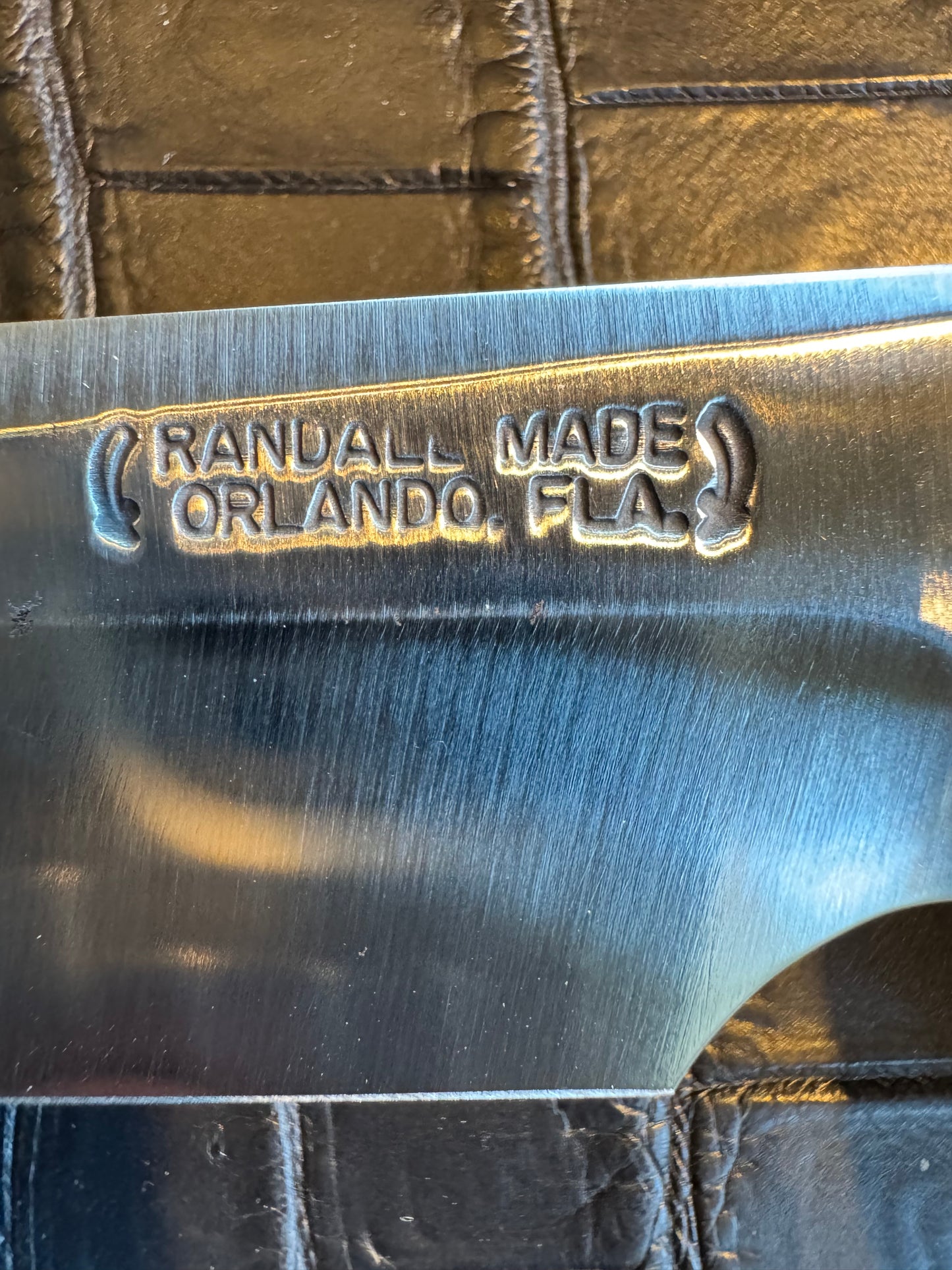 New Randall Knife 4-7 Nickel Silver Hilt Honduran Rosewood Burl Carbon Steel