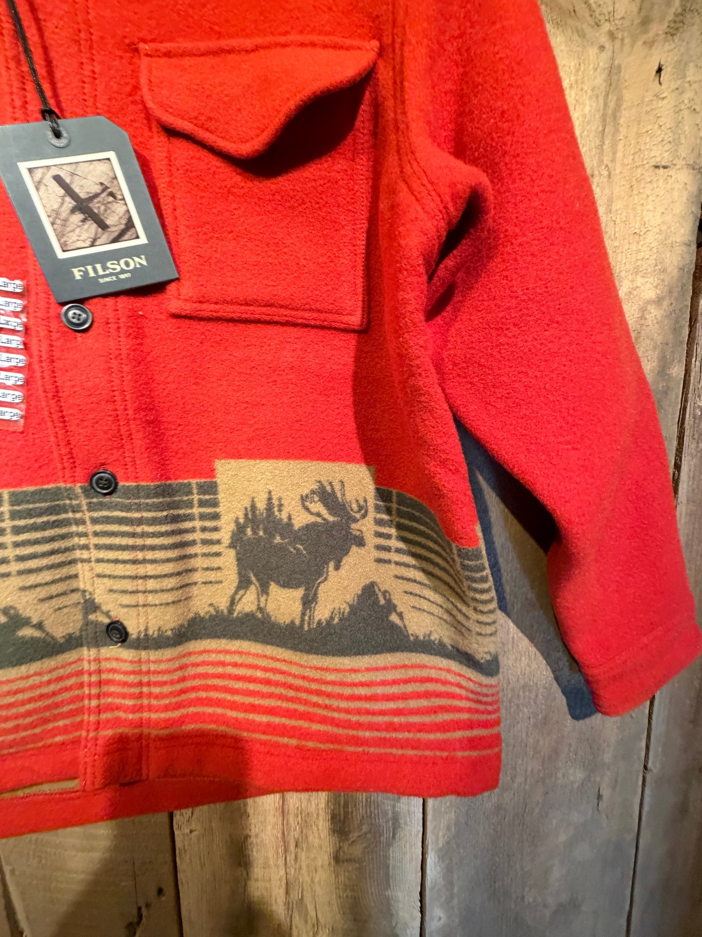 NWT Filson Jacquard Wool Jac Shirt Moose Men's XL NWT MSRP $595