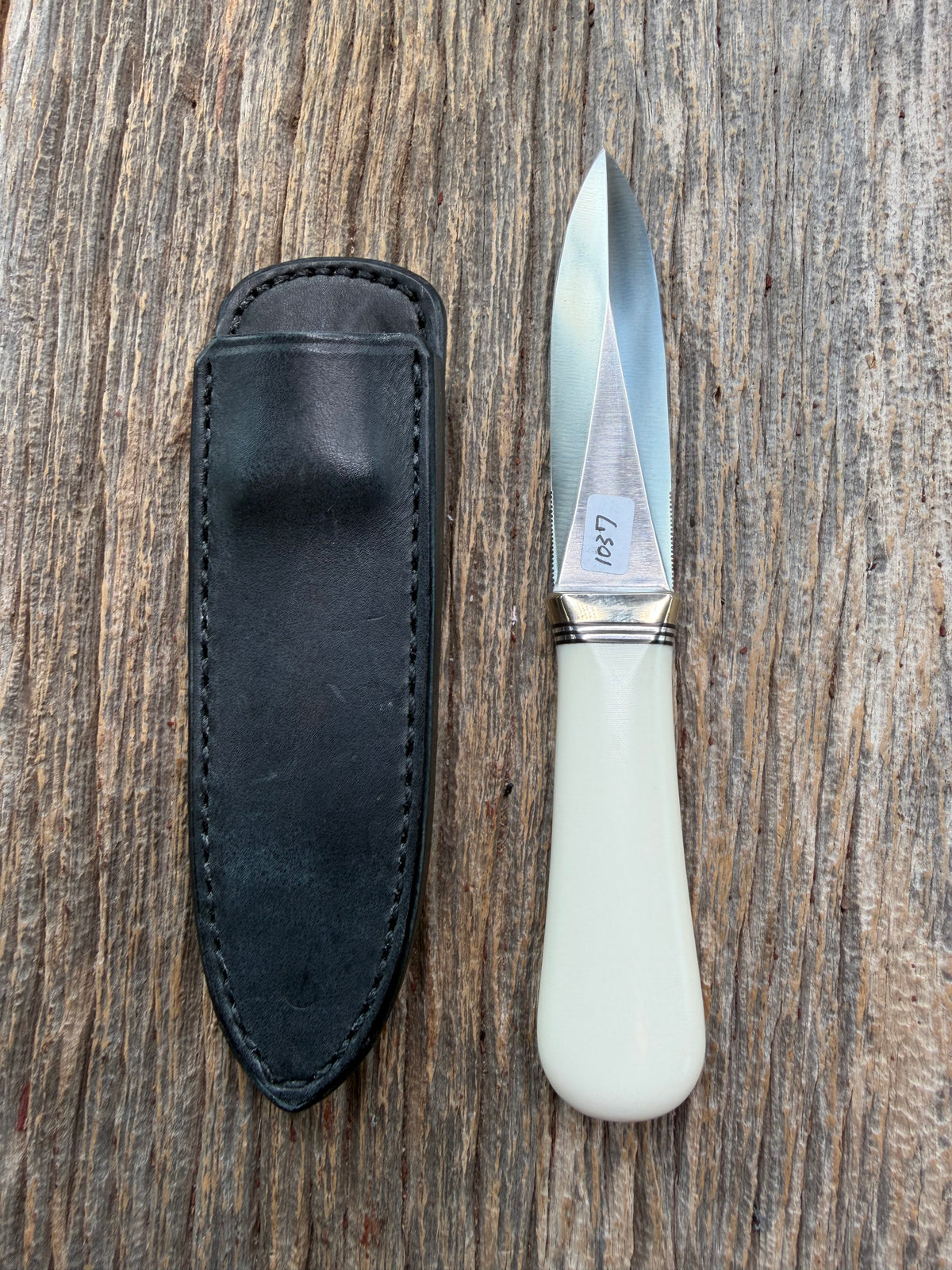 Nice Randall Model “Gambler” 4 Inch in Ivorite Nickel hilt, Stainless, black and aluminum spacers.