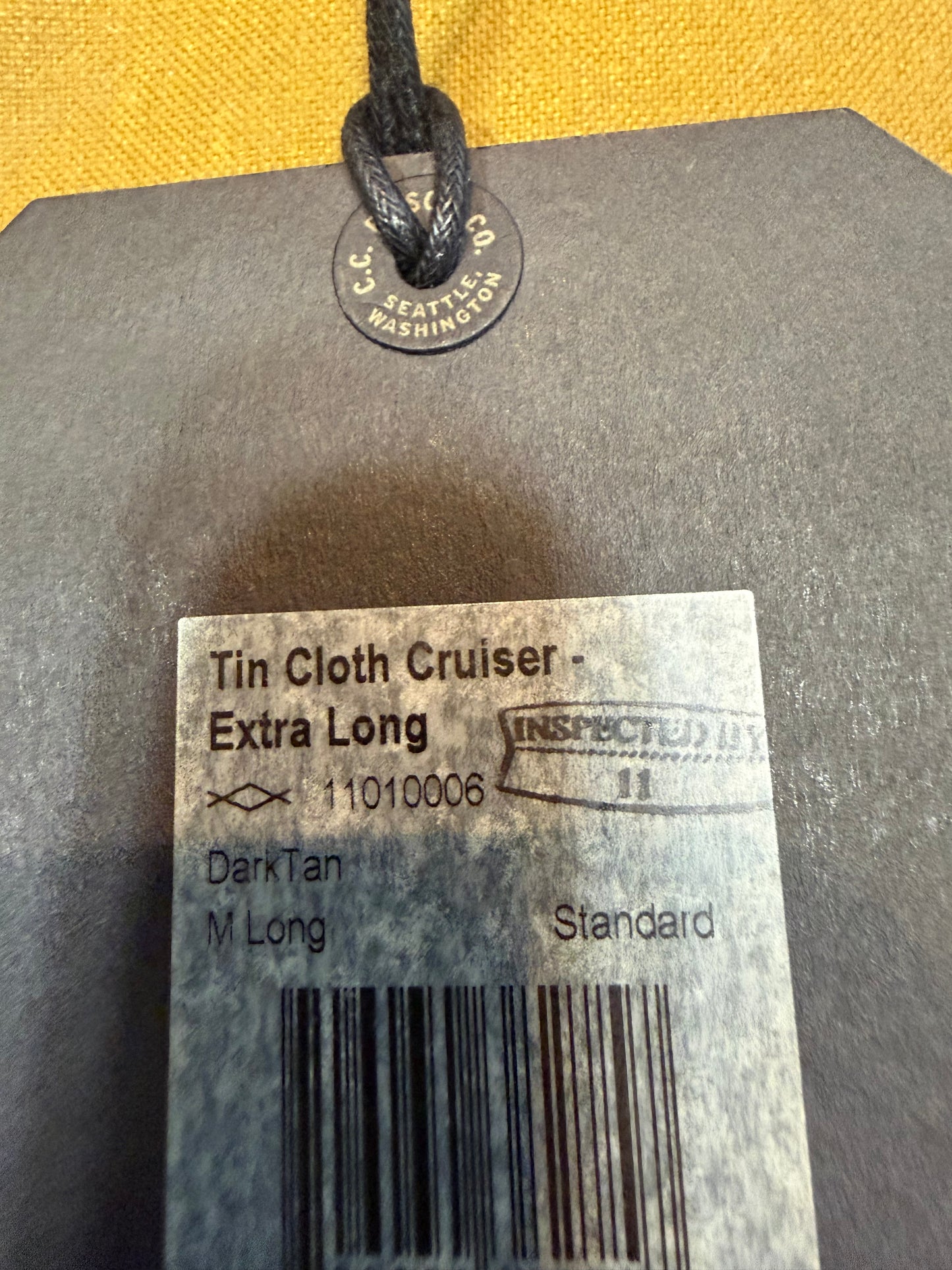 Filson Tin Cloth Cruiser Medium Long Dark Tan Canvas Made In USA Made “Rare”