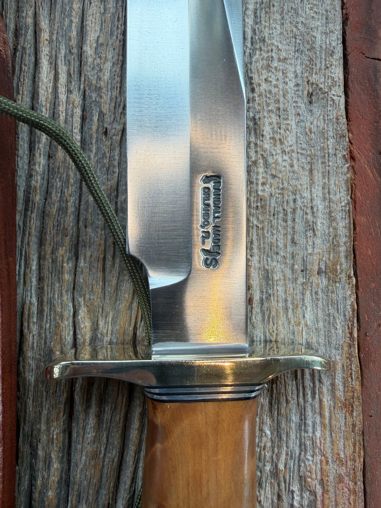 Randall Knife Model 14-7.5 Thuya Burl Handle with fissure, SS , NSH, black silver spacers