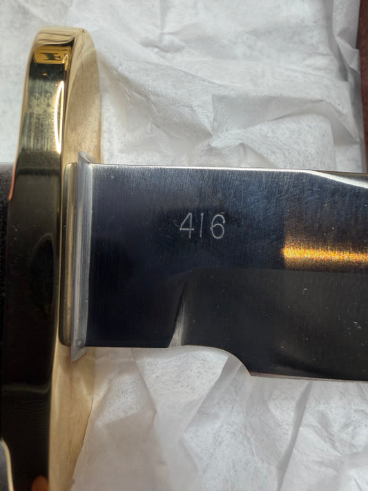 New Paper Randall Made Knife Mini Model 14 Attack Knife Black Micarta SN # 416