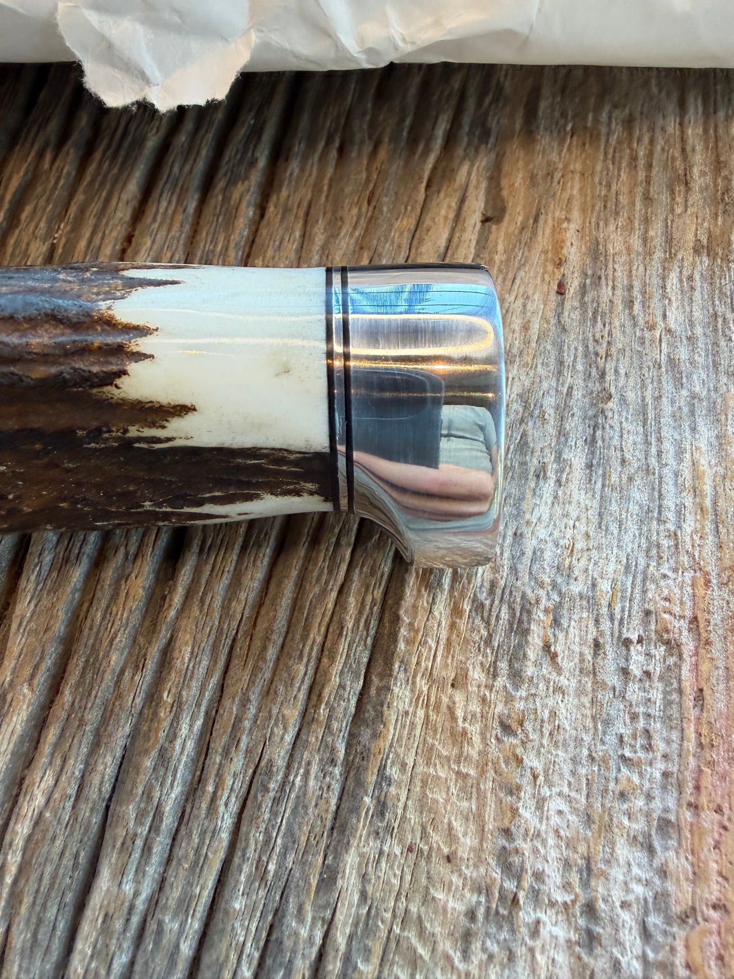 New in Paper Randall Model 19-5 with a Gnarly piece of Stag. Nickel silver Hilt and Aluminum crows beak Butt cap.