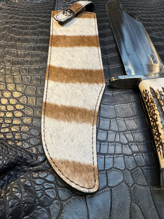 Randall Model Smithsonian “Smitty”Sheath in Exotic Zebra Hide from Treeman. Sheath only