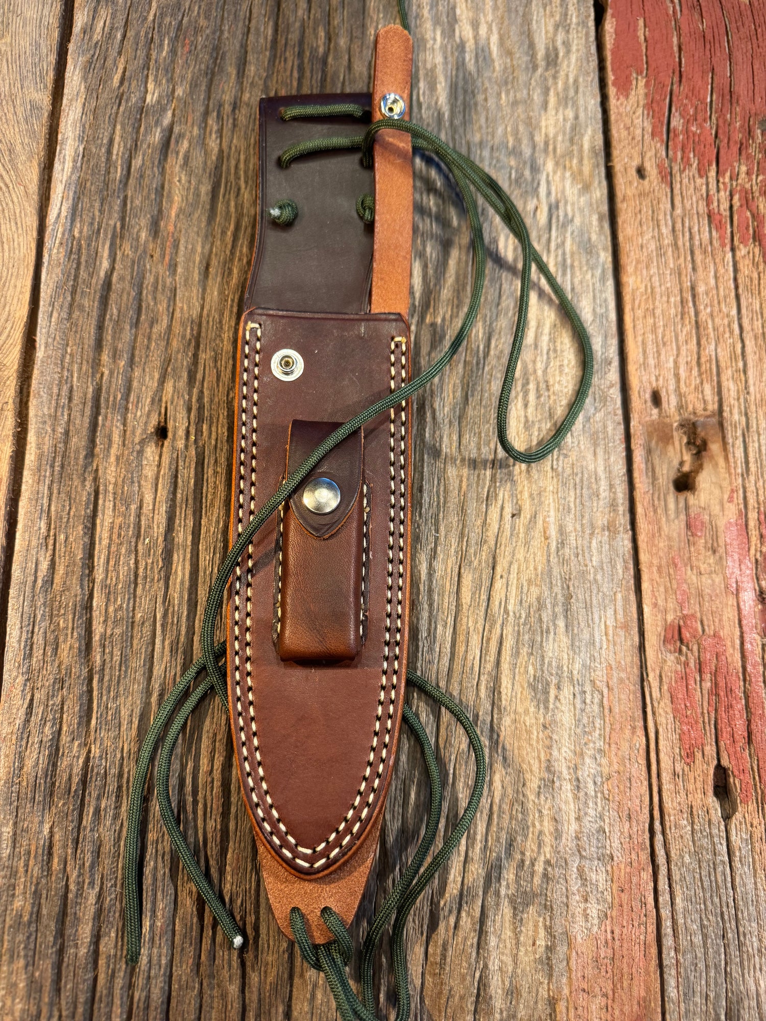 New Randall Sullivans by Gutcher Leather Knife Sheath Model 14 with Sharpening Stone.
