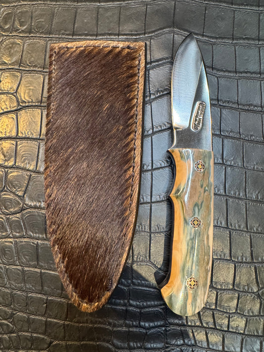 Randall Model Tri Athlete Sheath with Scales Added in Exotic African Sable ( only made one) by Treeman. (Sheath only)