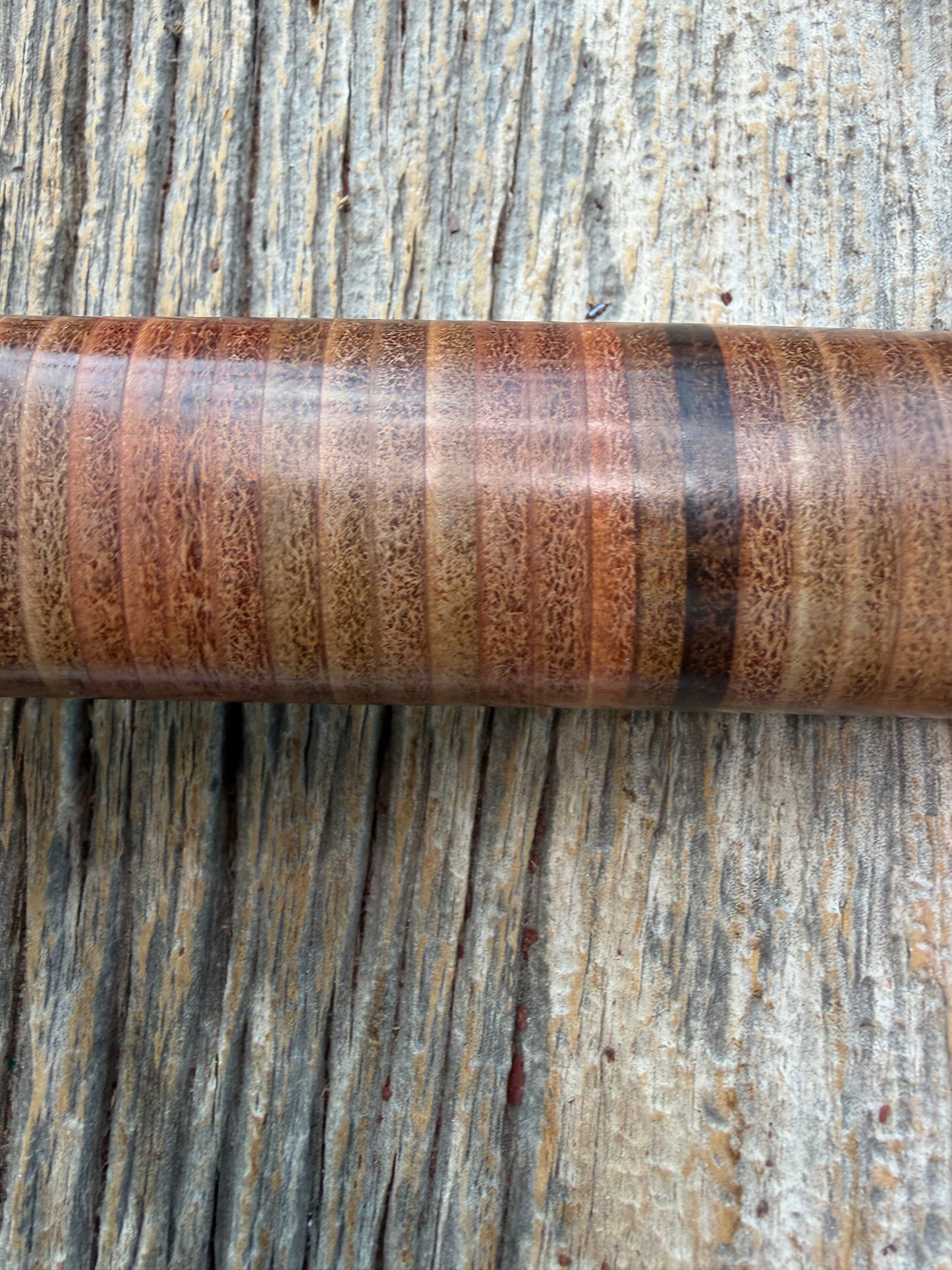New Randall Model 19-5 Bushmaster with a Leather handle. Carbon blade, Brass single hilt. Brown leather sheath.