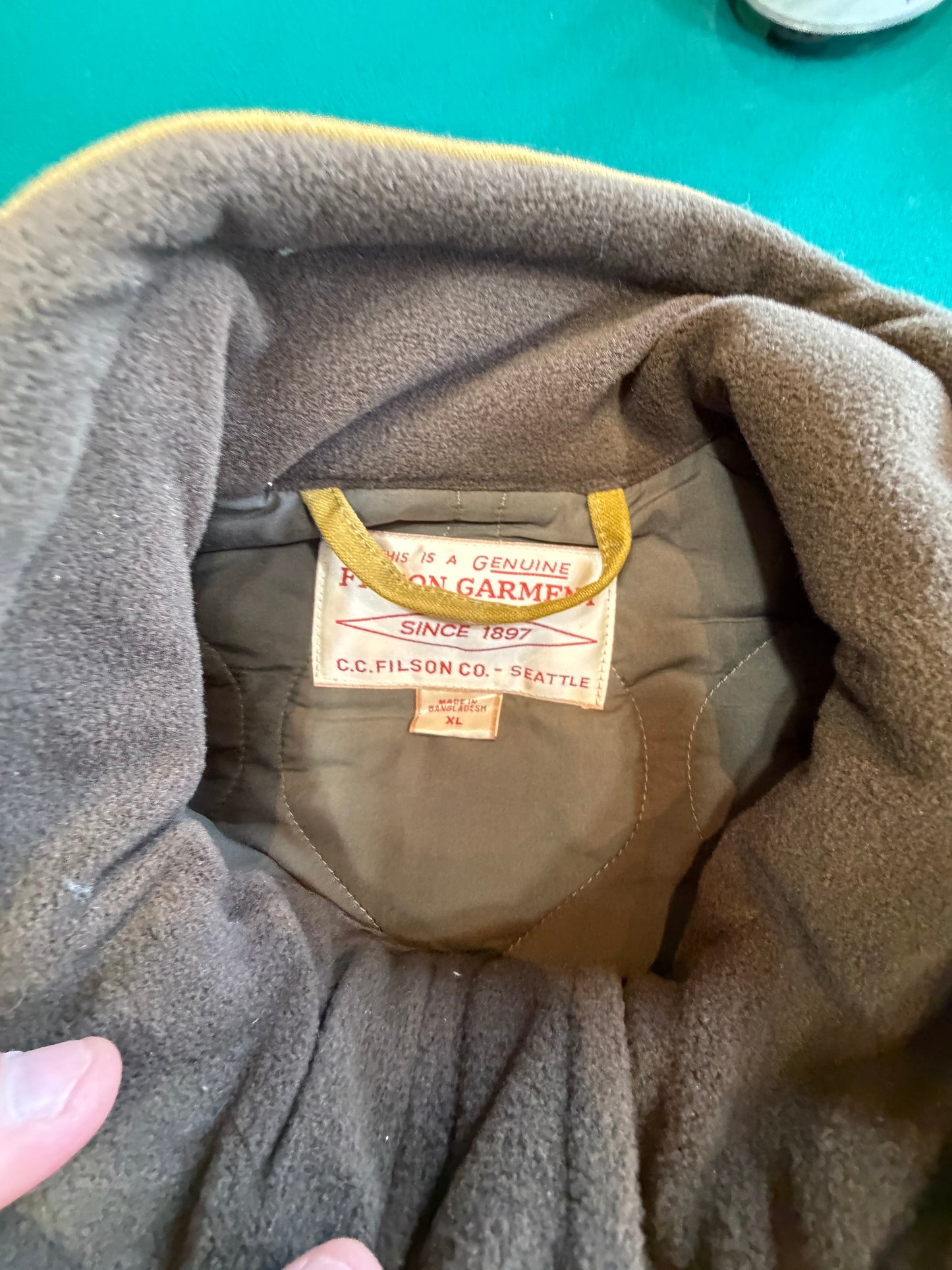 NWT Filson TIN CLOTH PRIMALOFT VEST in DARK TAN Extra Large NWT