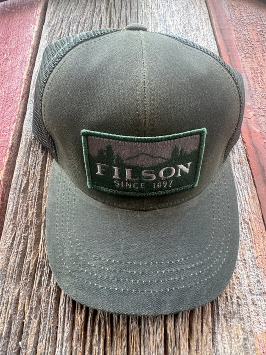 Filson Logger Mesh Cap Oil Finish Tin Otter Green Hat New with Tags # 11070237