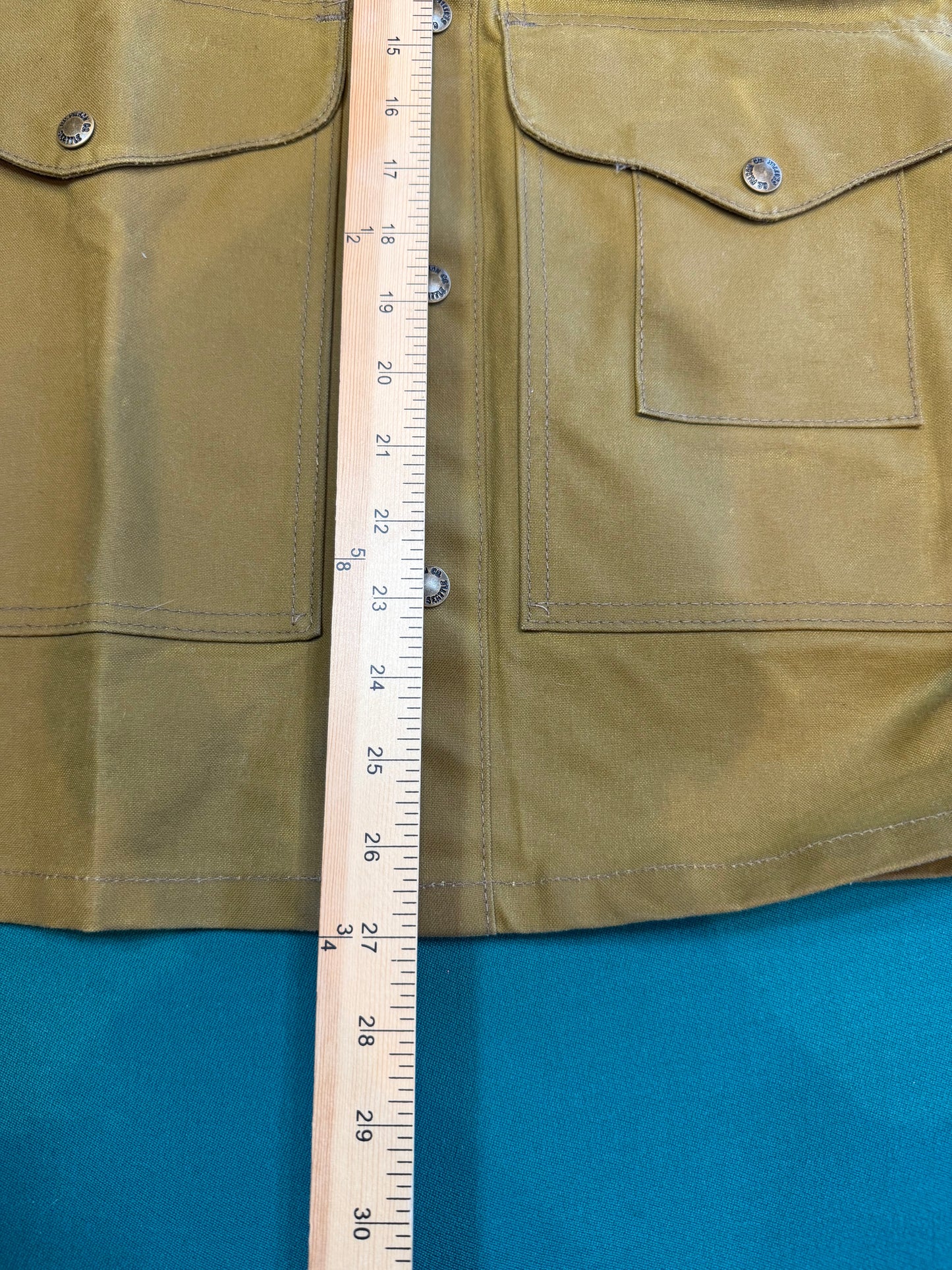 Filson Tin Cloth Cruiser Medium Long Dark Tan Canvas Made In USA Made “Rare”