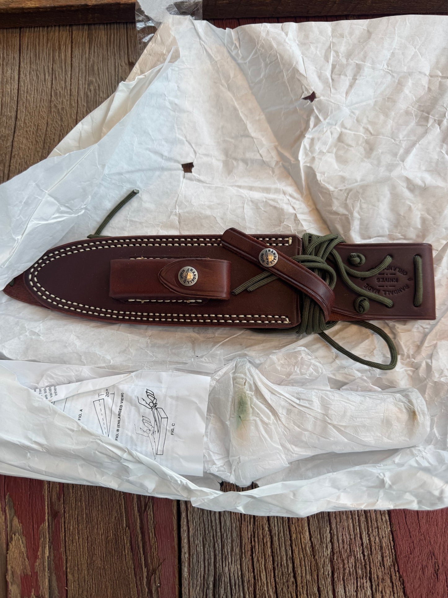 New in Paper Randall Knife Model 18-7.5 Stainless Steel Compass New