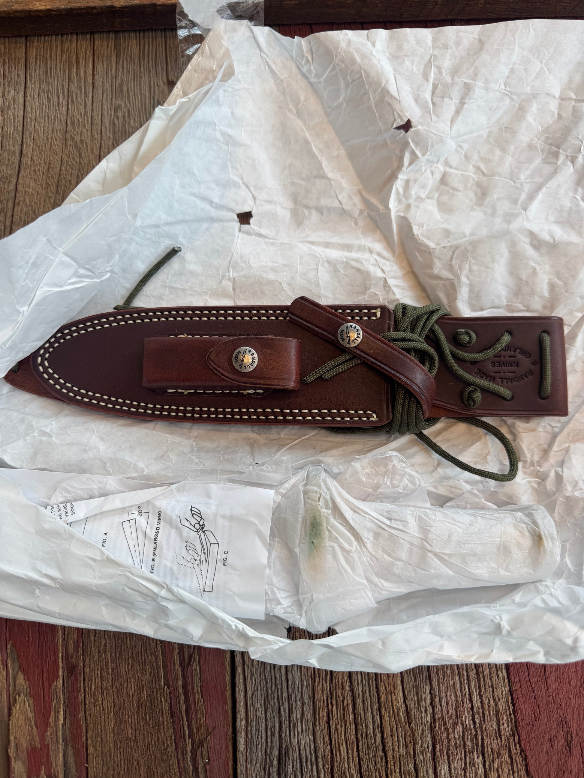 New in Paper Randall Knife Model 18-7.5 Stainless Steel Compass New