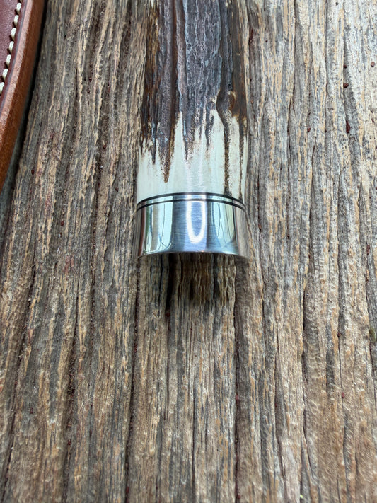 New in Paper Randall Made Knife Model 2-7 with a Stag handle, Stainless steel blade, Nickel silver Hilt, black and aluminum spacers, loaded!!