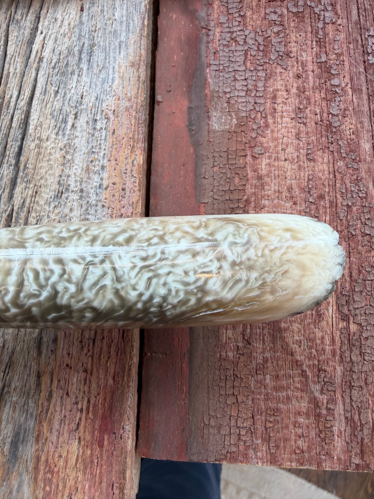 New in Butchers paper Randall Model 12-9/14 Grind with a Huge piece of Musk Ox. Nickel Silver Hilt and raw natural end.