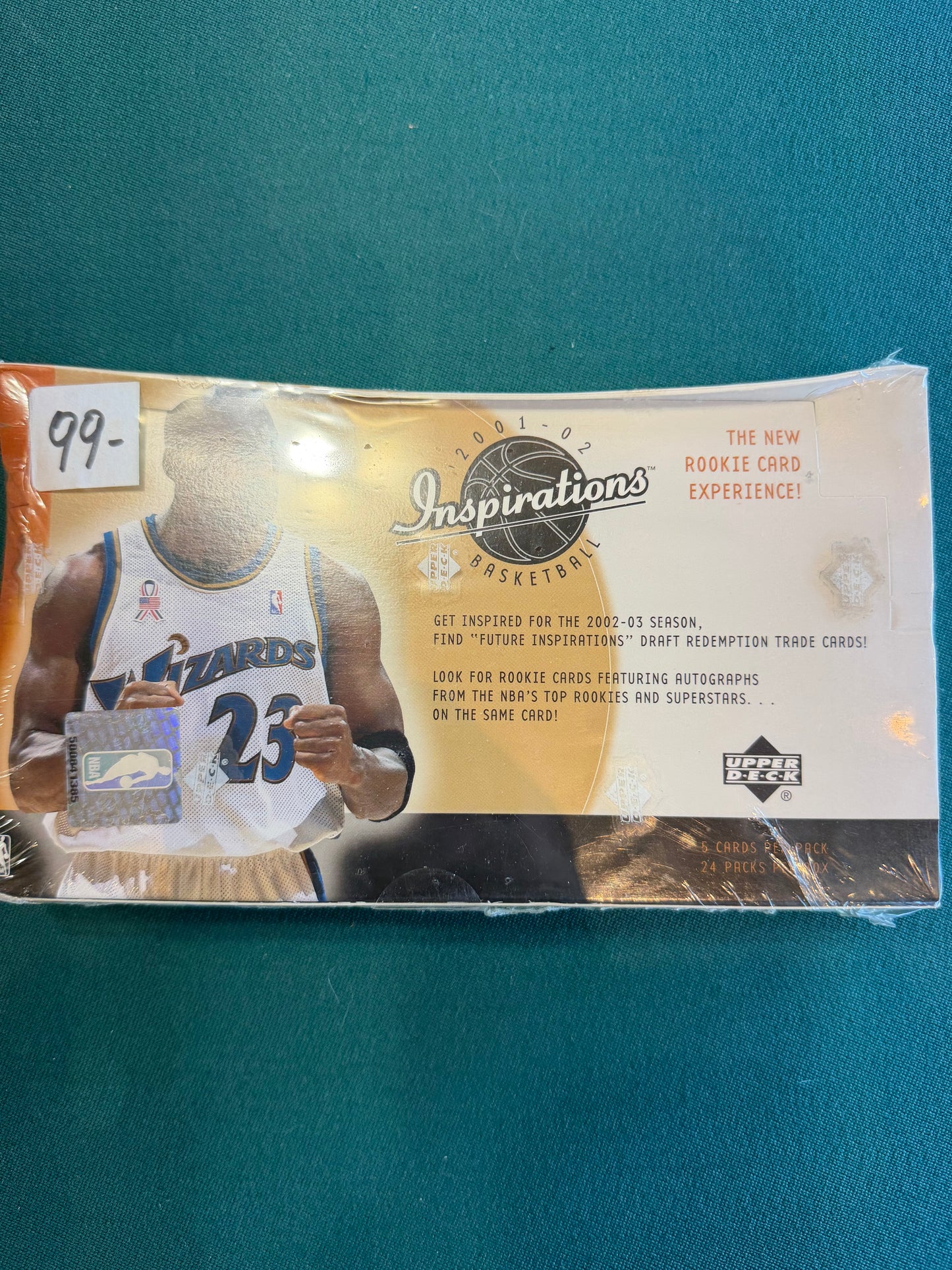 2001-02 Upper Deck Inspirations Basketball Factory Sealed Hobby Box 24  packs per box, 5 cards per pack.