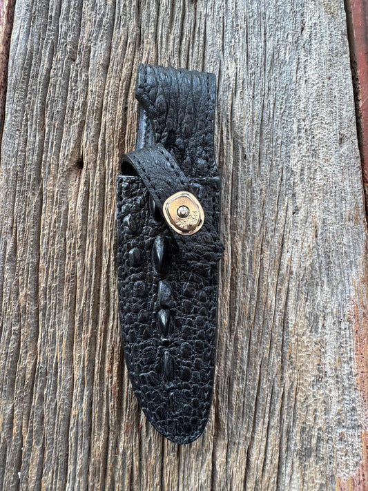 Randall Model Combat Companion Sheath in Exotic Black Snapping Turtle ( Double sided in Turtle) from Treeman.