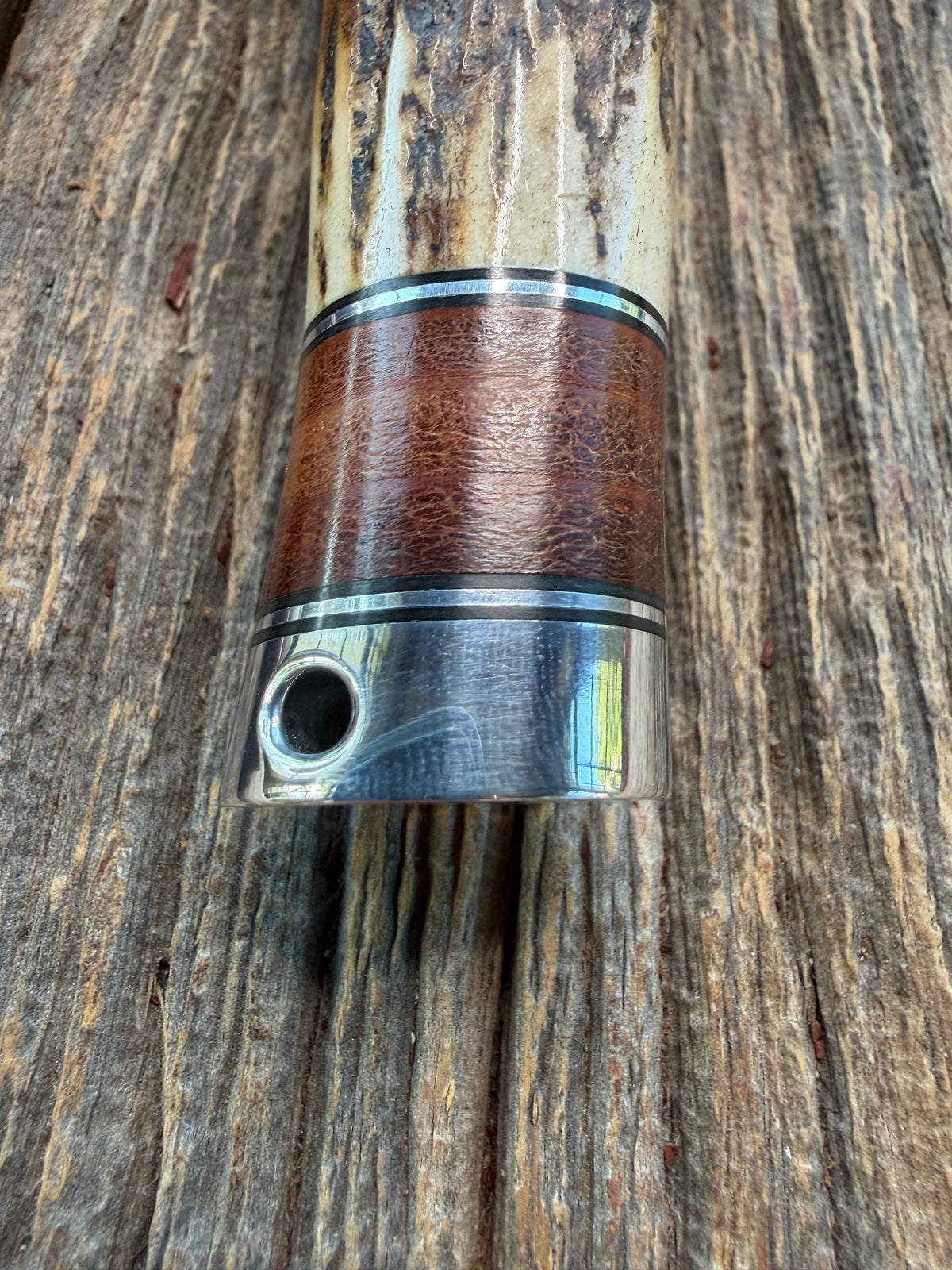 New in Paper Randall Made Knife Model 27-5 with a 25 style Stag handle, stainless, Nickel silver single Hilt, black and aluminum spacers, Aluminum  butt cap with Lanyard hole, loaded!!