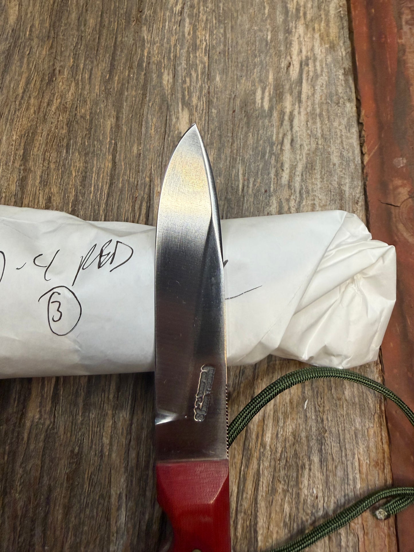 New in Paper Randall Knife Model 10-4 Fisherman Red Micarta Handle Stainless Steel