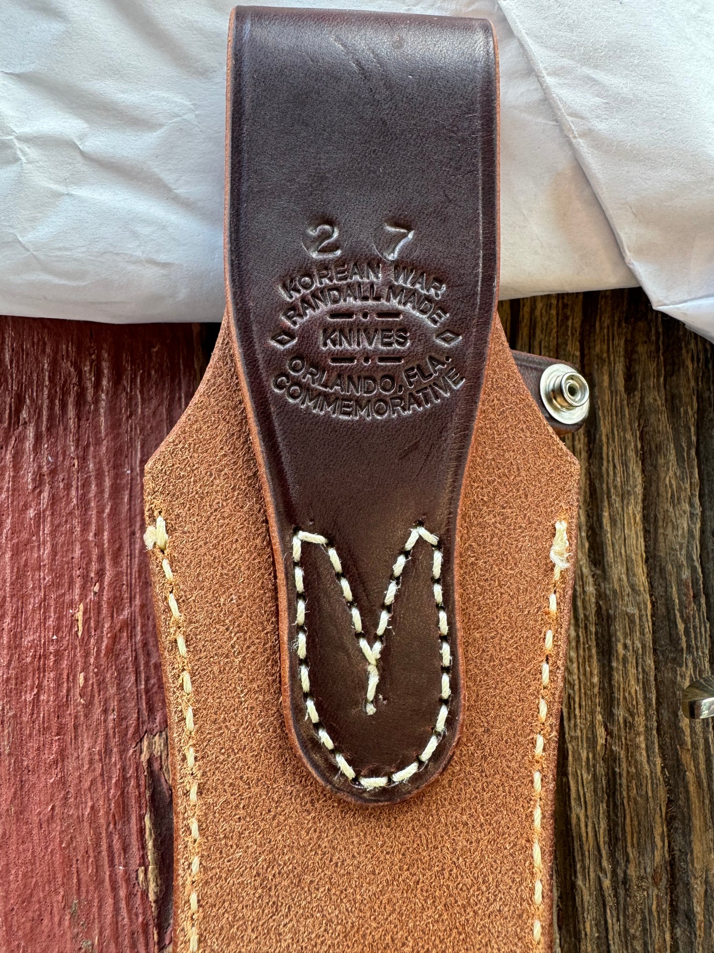 New in Paper Randall Knife Model 2-7 Korean War Commemorative 1 of 50 made Leather