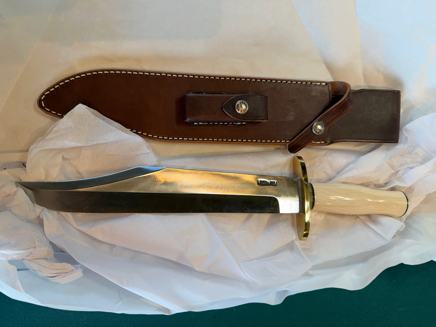 New in Paper Model 12-11 Confederate. Beautiful Dave Warthers Resin with a Brass forward curved hilt and Scalloped brass collar and coolie butt cap.