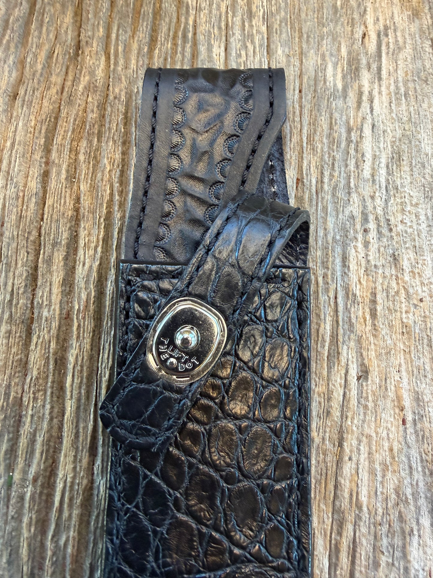 New Randall Model 1-6 Sheath in Exotic Black Crocodile from Treeman. My first 1-6 sheaths made.