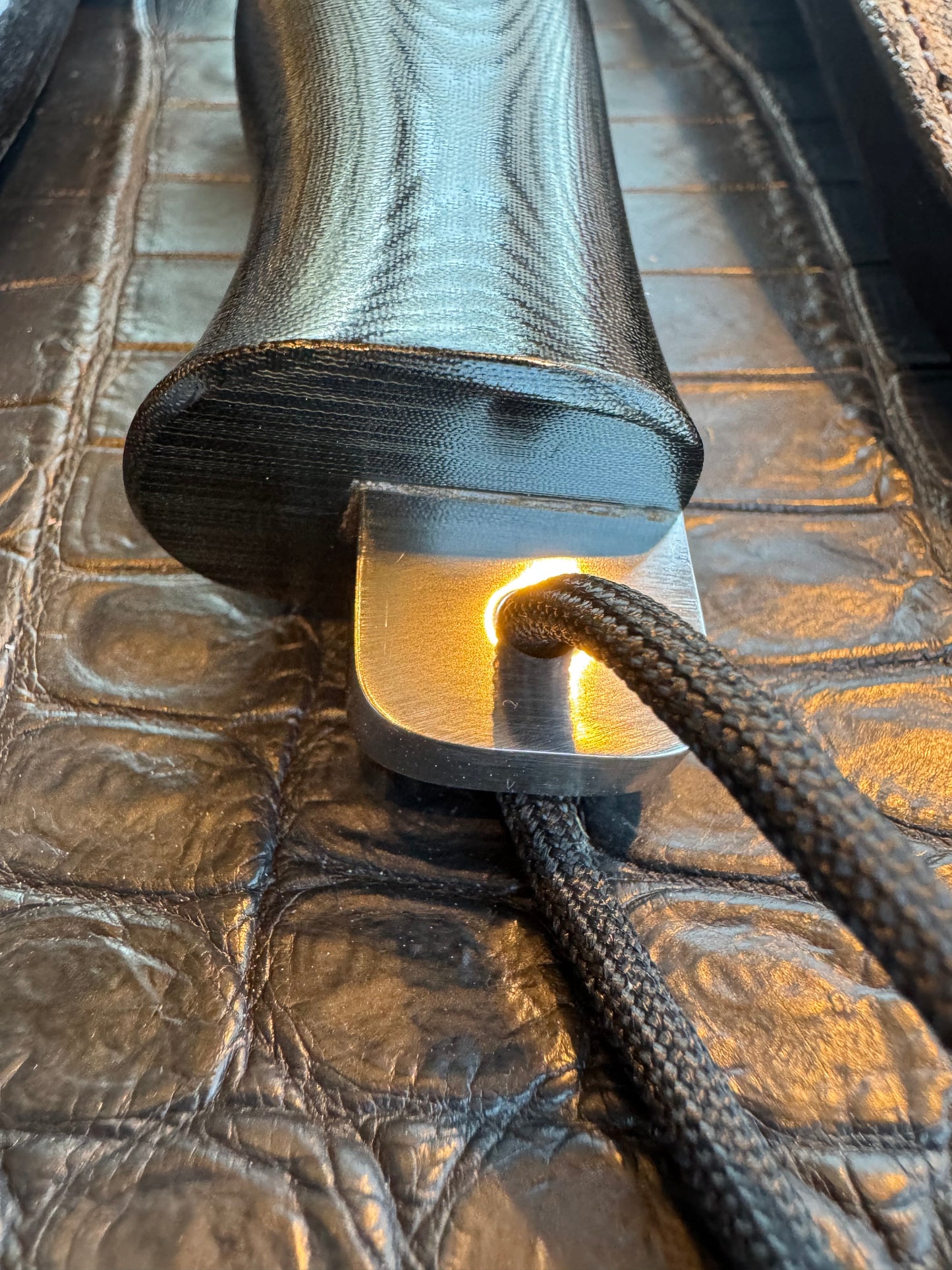 Very nice Randall Knife Buxton Fighter Black Micarta BF # 1097 Stainless Blade plus Elephant Treeman