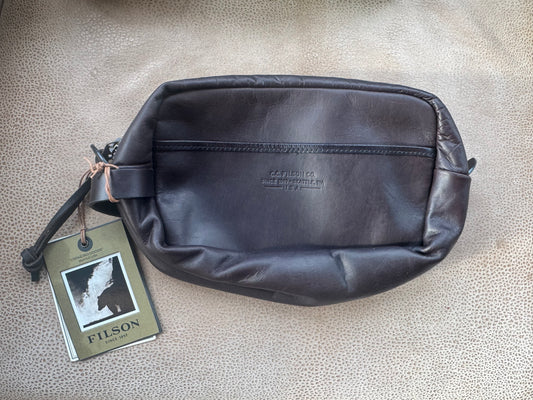 NWT Filson Weatherproof Leather Dopp or Travel Kit in Sierra Brown Grail Rare
