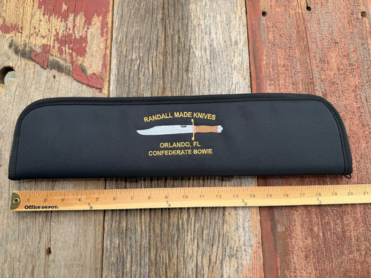 New Robbins Custom Knife case Randall Model Confederate Logo Silk threading 19 inch interior usable case
