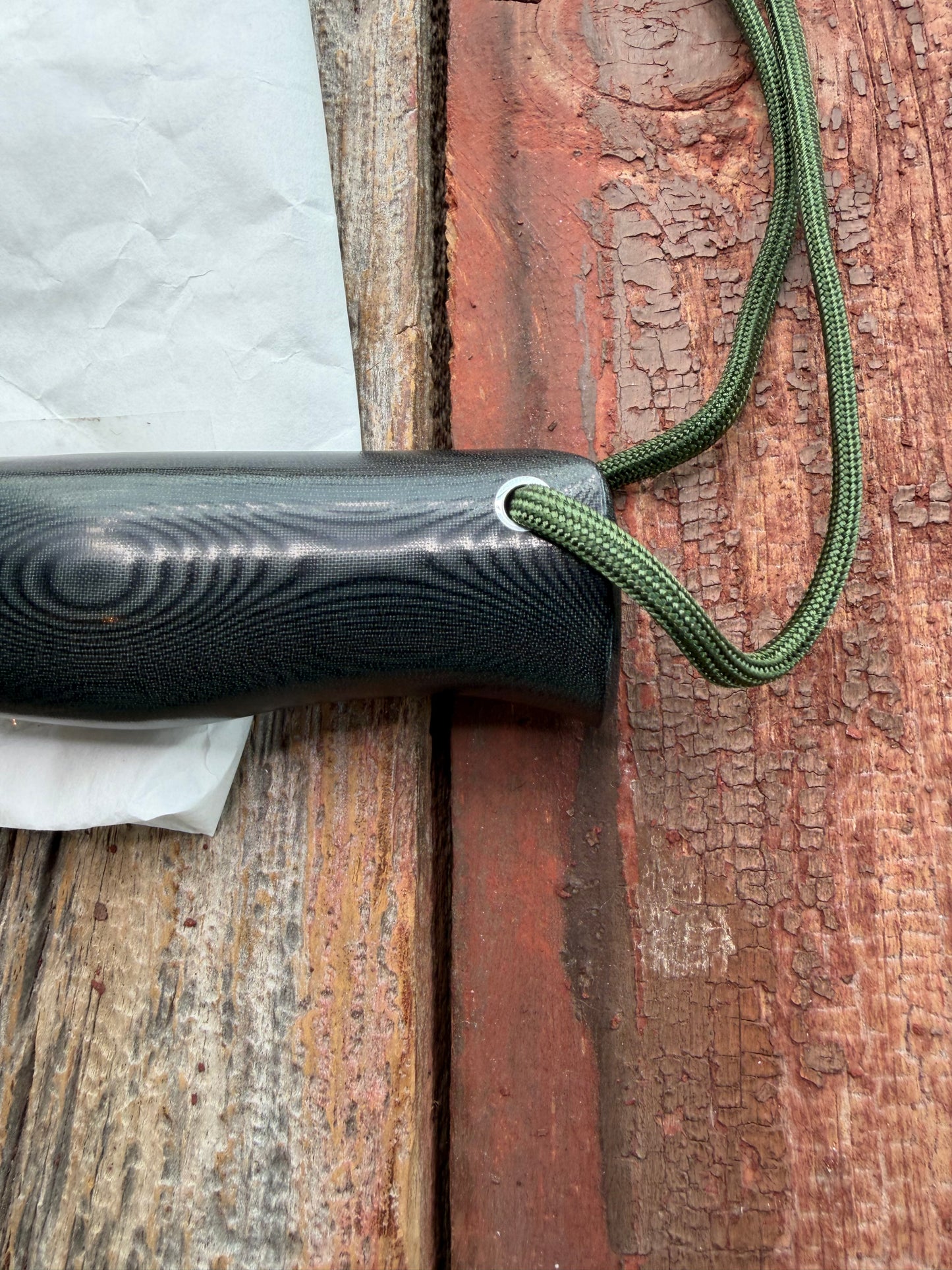 New in Paper Randall Model 14-7.5 in Black Micarta handle, Nickel Silver Hilt, Stainless steel, Sawteeth and Lanyard.