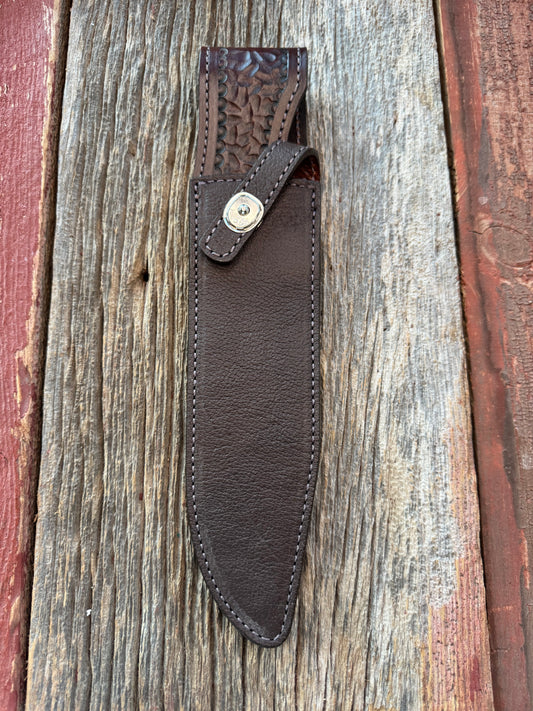 Randall Model 12-9 Sheath in Exotic Cape Buffalo in Dark Brown Leather from Treeman.