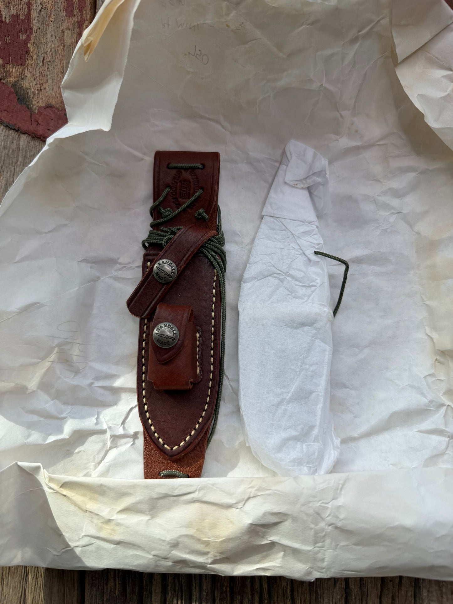 New Paper Randall Made Knife Mini Model 14 Attack Knife Black Micarta SN # 840.