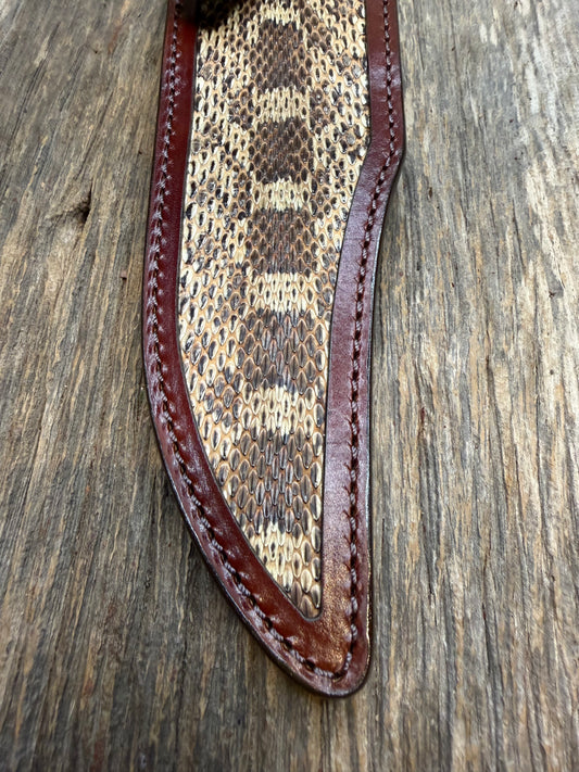 Randall Model 12-8 Big Bear Sheath in Exotic West Texas Yellow Gopher Snake from Treeman Sheaths. Great color and pattern on this one.