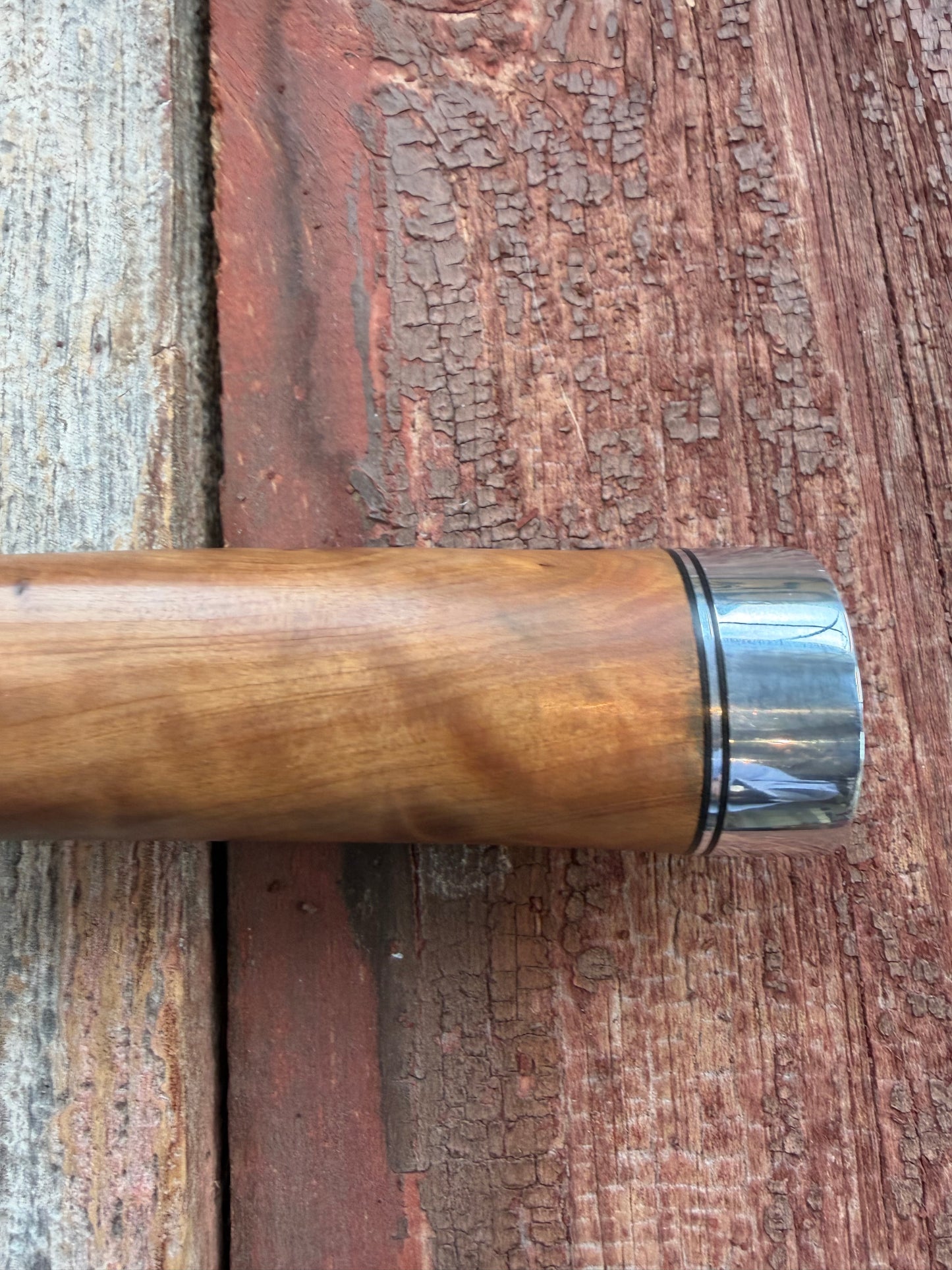 Randall Knife Model 14-7.5 Thuya Burl Handle with fissure, SS , NSH, black silver spacers