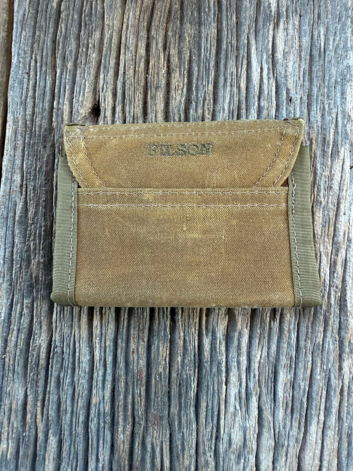Adding to cart will not result in a sale. Personal Collection..Rare New with Tags Filson Oil Tin Cloth Tri Fold Wallet in Dark Tan # 11069150 from February 2016.