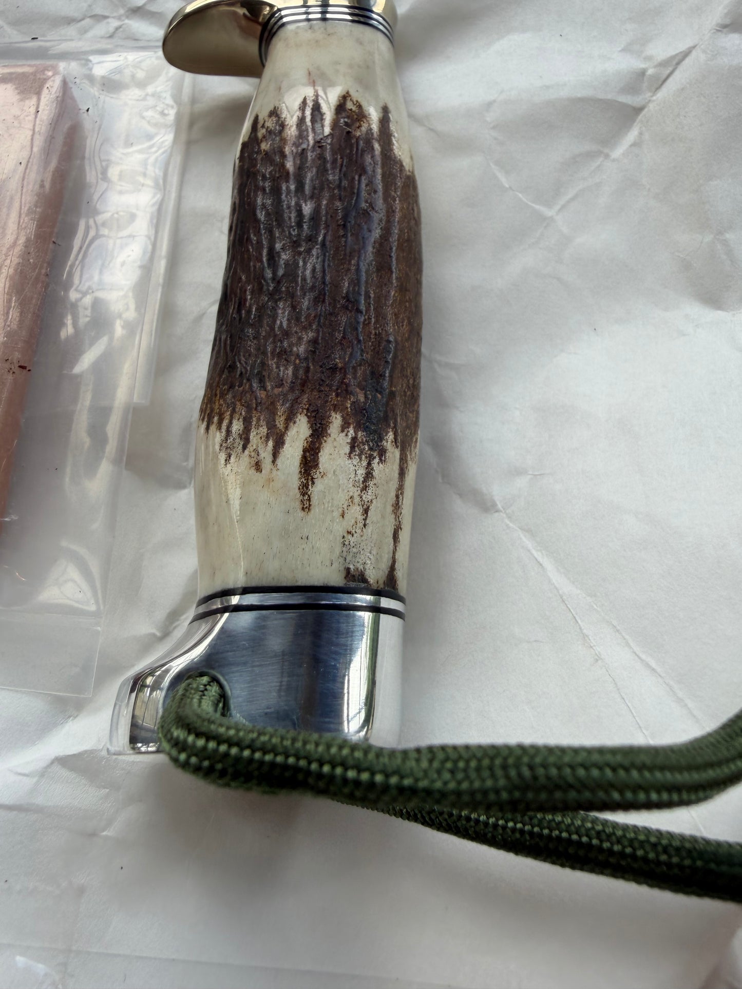 New in Paper Randall Made Knife Model Denmark Special Stainless Nickel Hilt, Wrist thong.