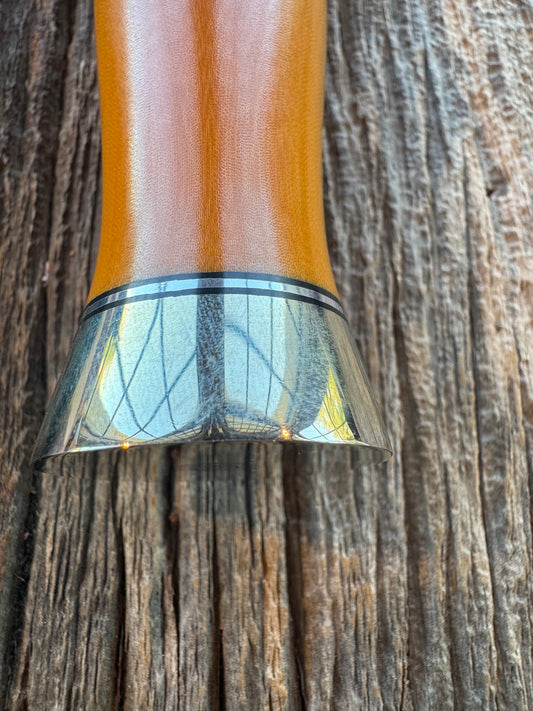 Randall Clinton Dealer Special Gold Micarta, Stainless Steel, Zebra Treeman Sheath, NSH and buttcap.