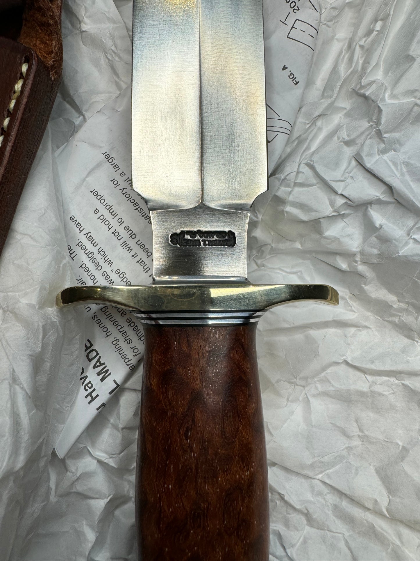 New Randall Knife Clinton Special TC Nickel Silver Hilt Rosewood Stainless Blade