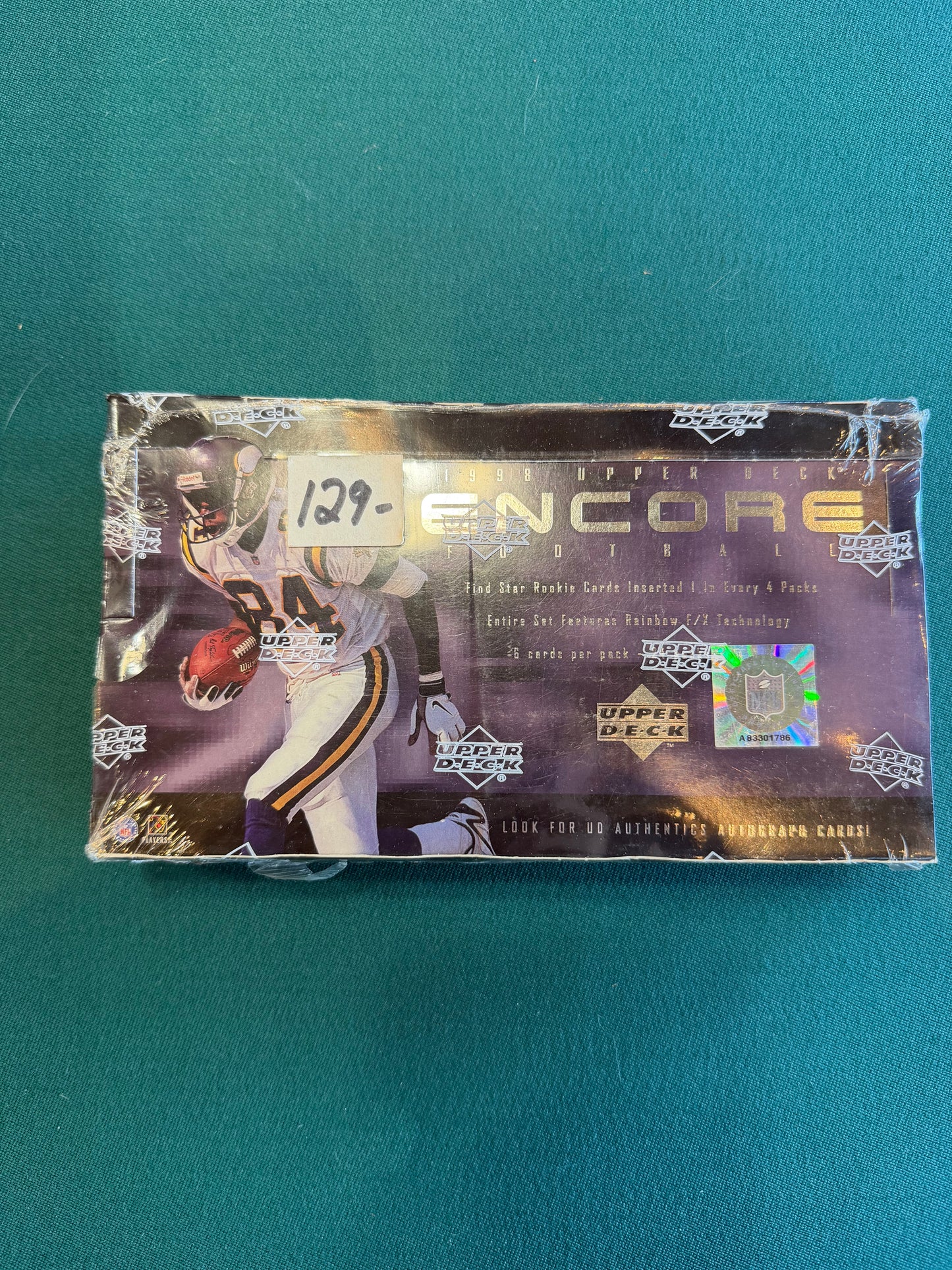 1998 UPPER DECK ENCORE NFL FOOTBALL HOBBY BOX PEYTON MANNING RC NEW SEALED Factory Sealed Hobby Box 24 packs per box