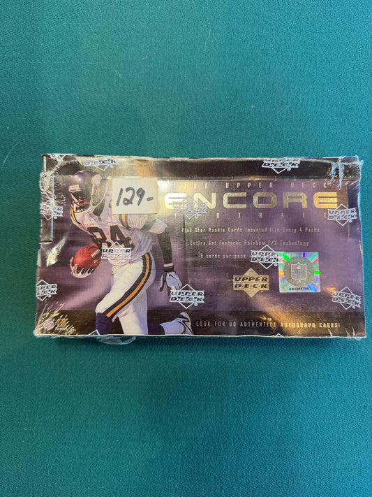 1998 UPPER DECK ENCORE NFL FOOTBALL HOBBY BOX PEYTON MANNING RC NEW SEALED Factory Sealed Hobby Box 24 packs per box